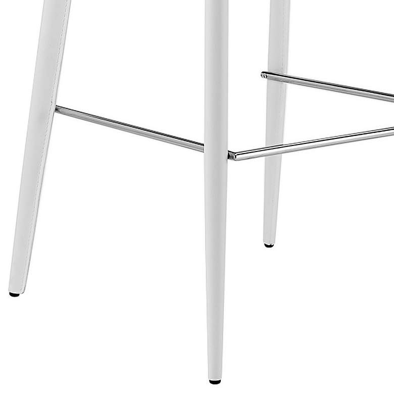 Image 3 Kalle 30" White Leather Bar Stool more views