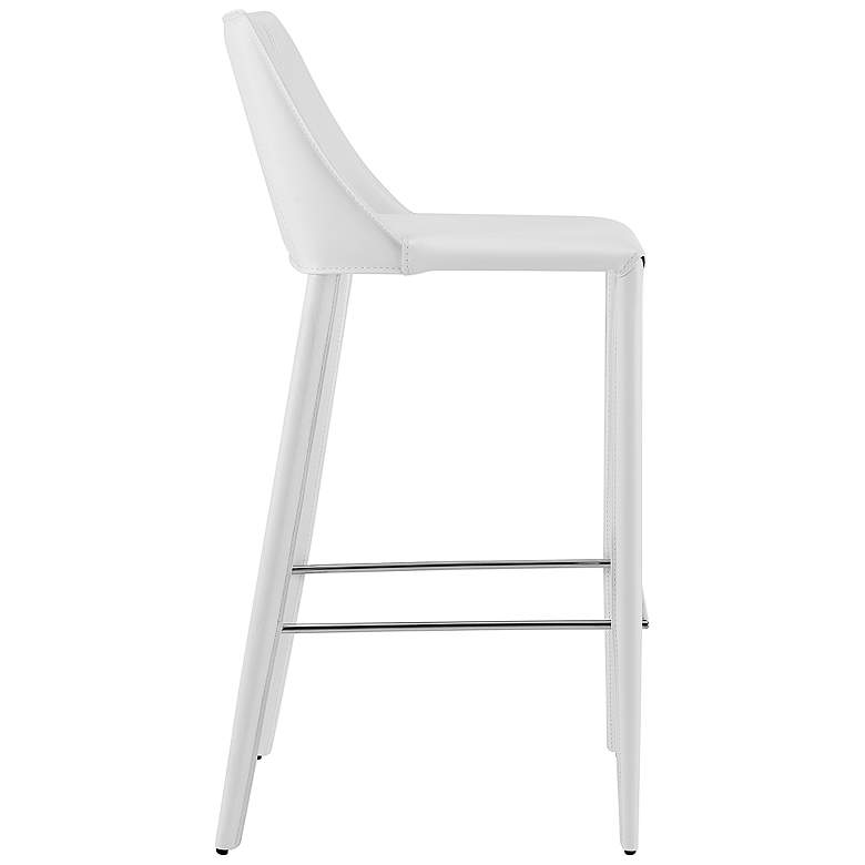 Image 4 Kalle 30" White Leather Bar Stool more views