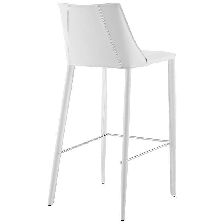 Image 5 Kalle 30" White Leather Bar Stool more views