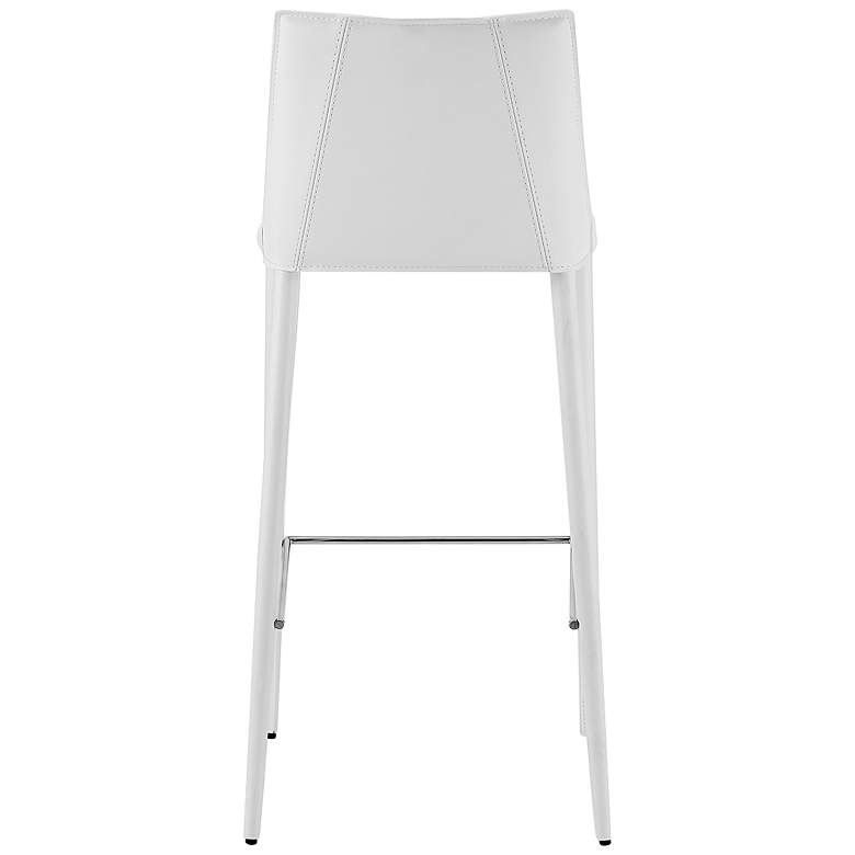 Image 6 Kalle 30" White Leather Bar Stool more views