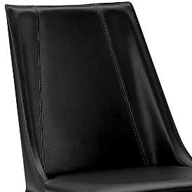 Image2 of Kalle Black Leather Armless Side Chair more views