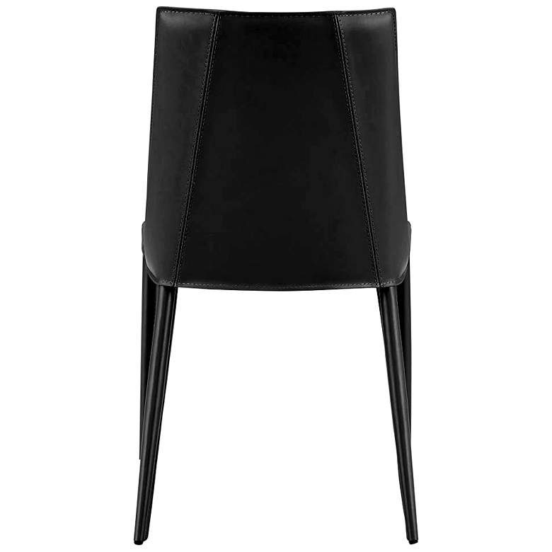 Image 6 Kalle Black Leather Armless Side Chair more views