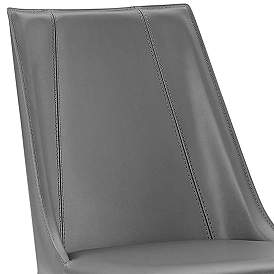 Image3 of Kalle Gray Leather Armless Side Chair more views
