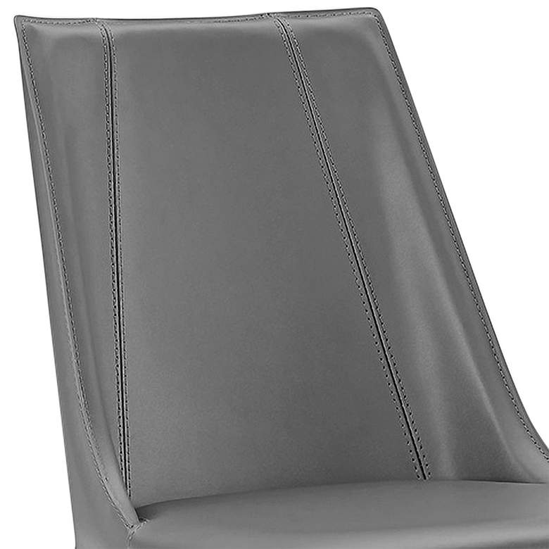 Image 3 Kalle Gray Leather Armless Side Chair more views