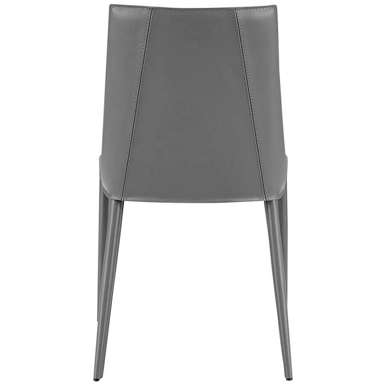Image 7 Kalle Gray Leather Armless Side Chair more views