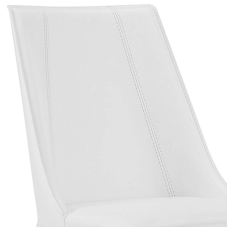 Image 2 Kalle White Leather Armless Modern Side Chair more views