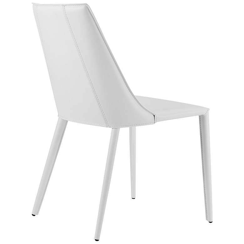 Kalle White Leather Armless Modern Side Chair more views
