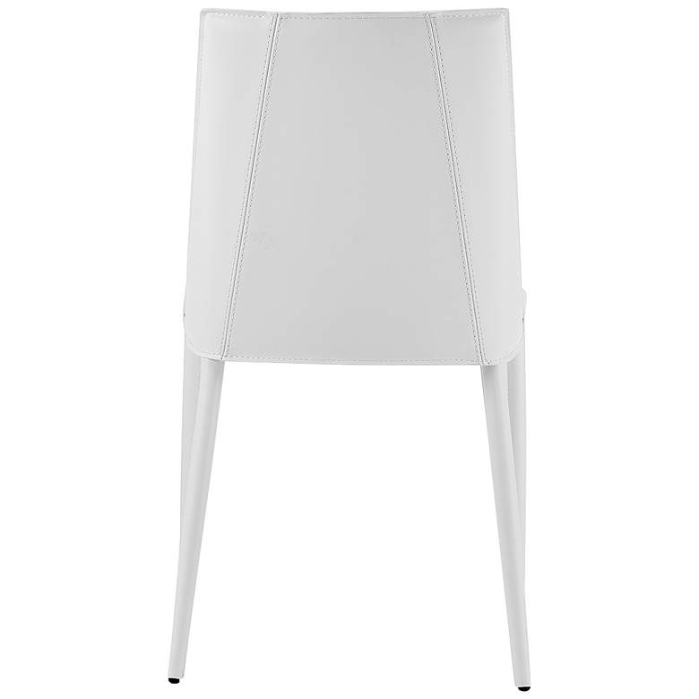 Image 6 Kalle White Leather Armless Modern Side Chair more views