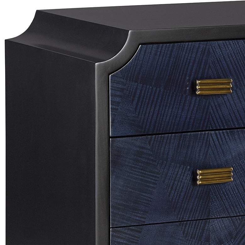 Image 2 Kallista 34" Wide Dark Sapphire 3-Drawer Accent Chest more views