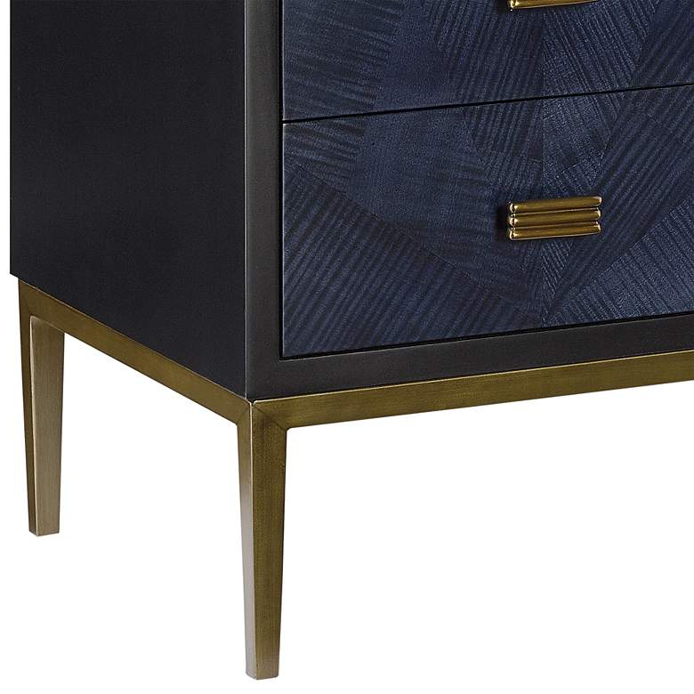 Image 3 Kallista 34" Wide Dark Sapphire 3-Drawer Accent Chest more views
