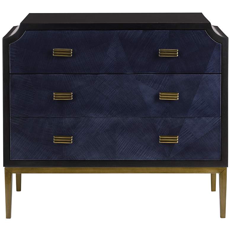 Image 5 Kallista 34" Wide Dark Sapphire 3-Drawer Accent Chest more views