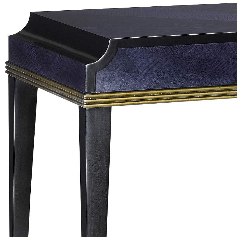Image 4 Kallista 46 1/2" Wide Dark Sapphire Wood Writing Desk more views