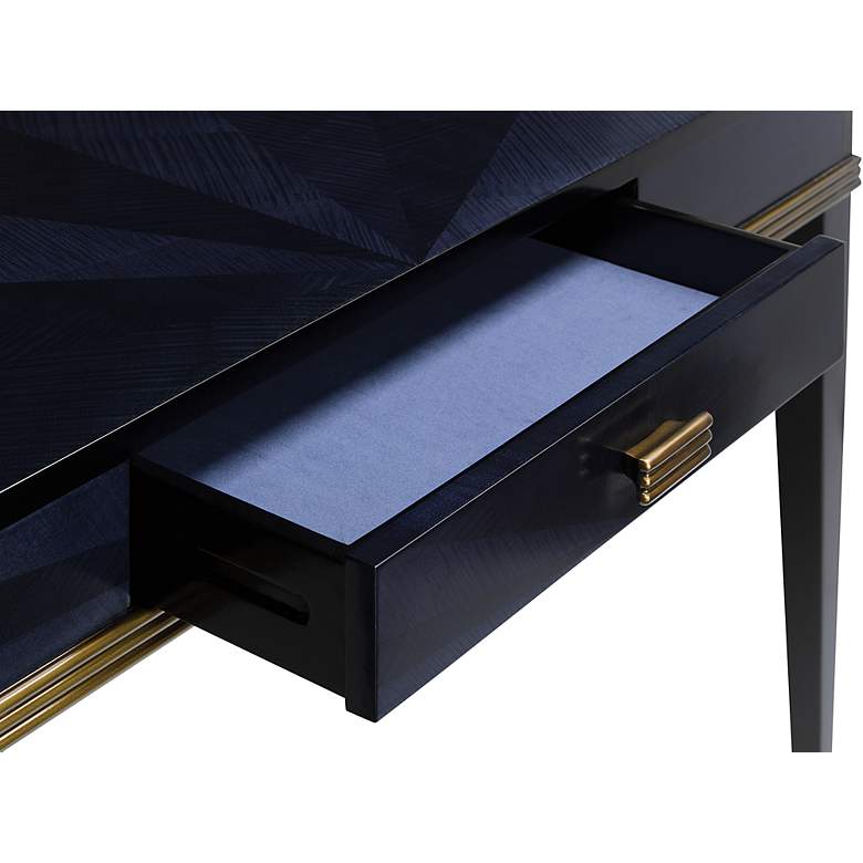 Image 6 Kallista 46 1/2" Wide Dark Sapphire Wood Writing Desk more views