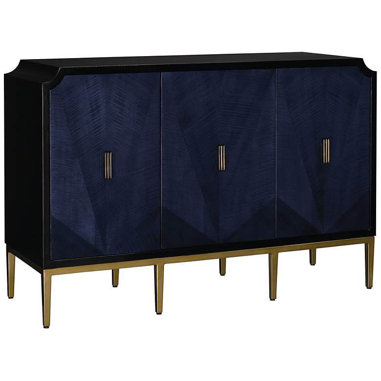 Image 3 Kallista 54" Wide Dark Sapphire 3-Door Media Cabinet