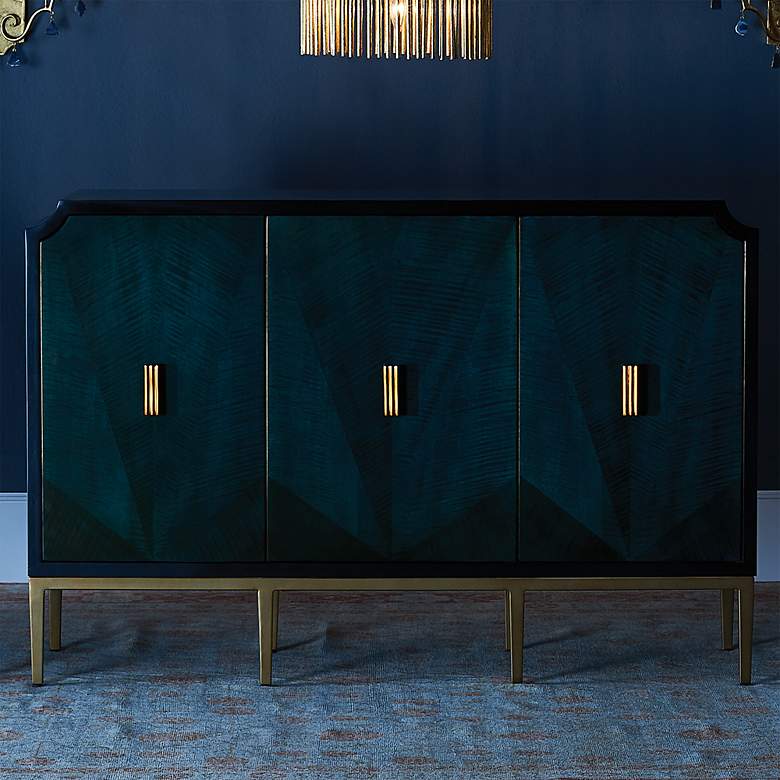 Image 2 Kallista 54" Wide Dark Sapphire 3-Door Media Cabinet