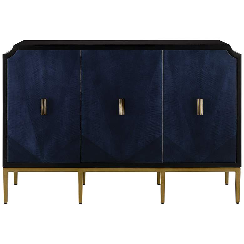 Image 6 Kallista 54" Wide Dark Sapphire 3-Door Media Cabinet more views