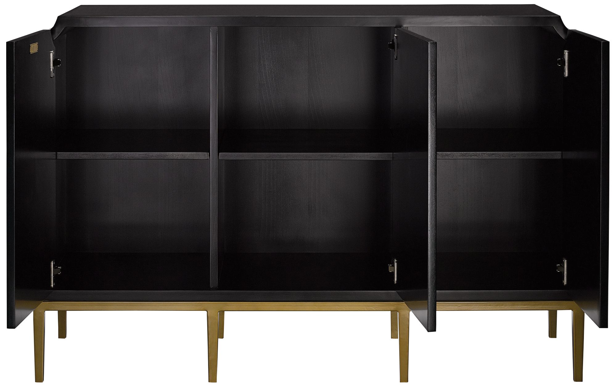 Kallista 54" Wide Dark Sapphire 3-Door Media Cabinet in scene