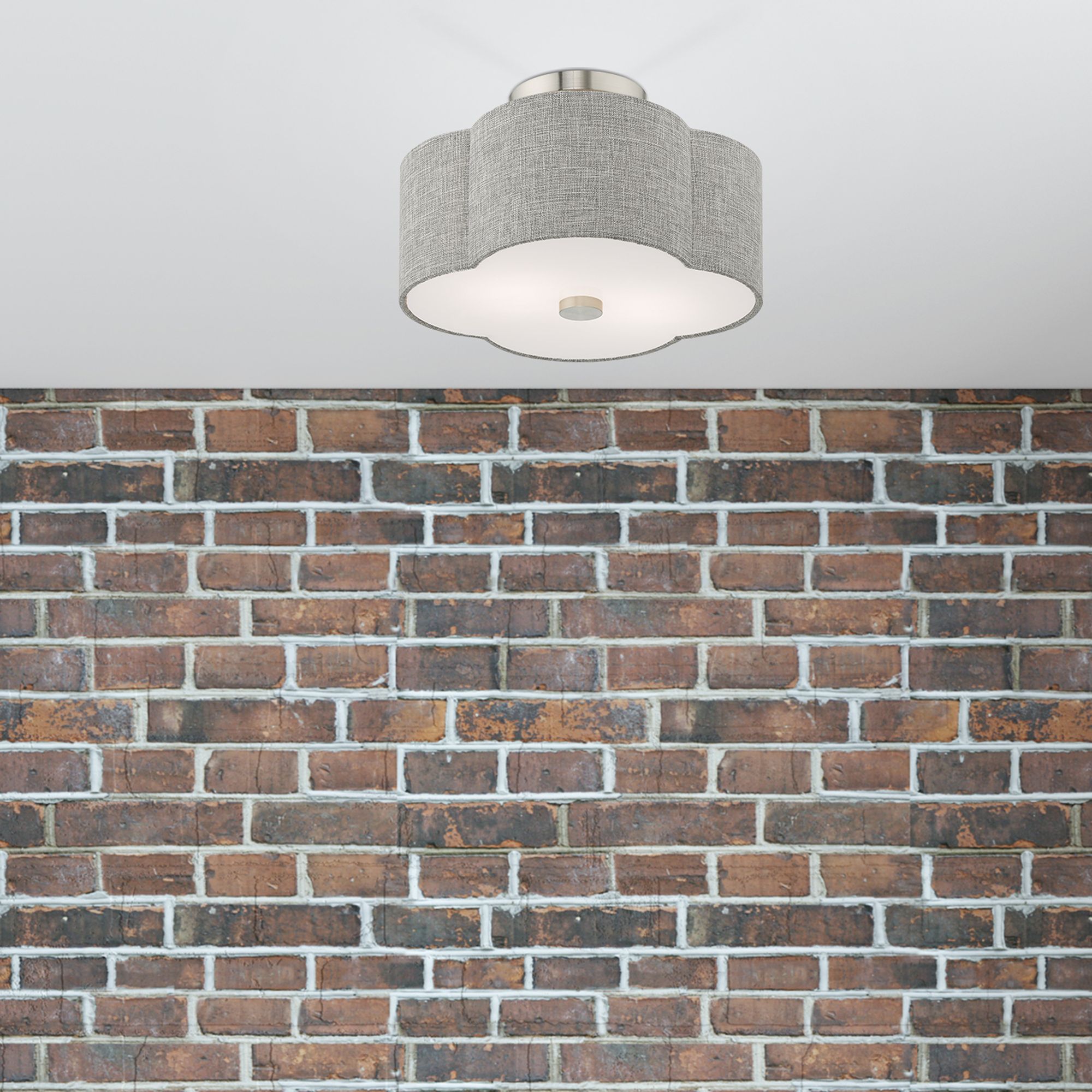 Kalmar 2 Light Brushed Nickel Ceiling Mount