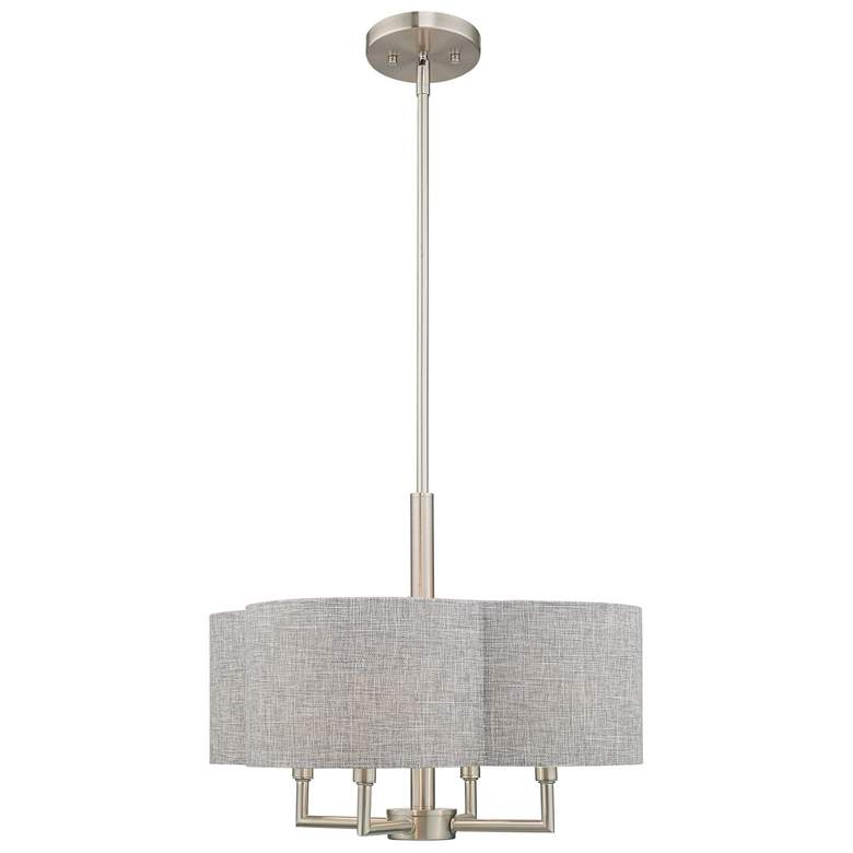 Image 1 Kalmar 4 Light Brushed Nickel Pendant Chandelier