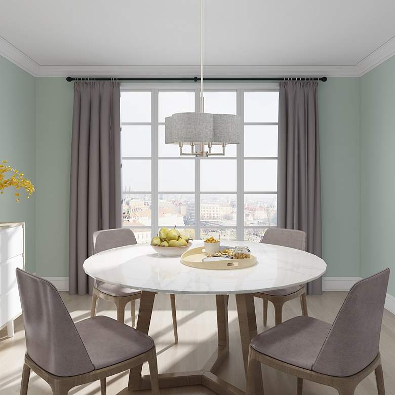 Image 7 Kalmar 4 Light Brushed Nickel Pendant Chandelier more views