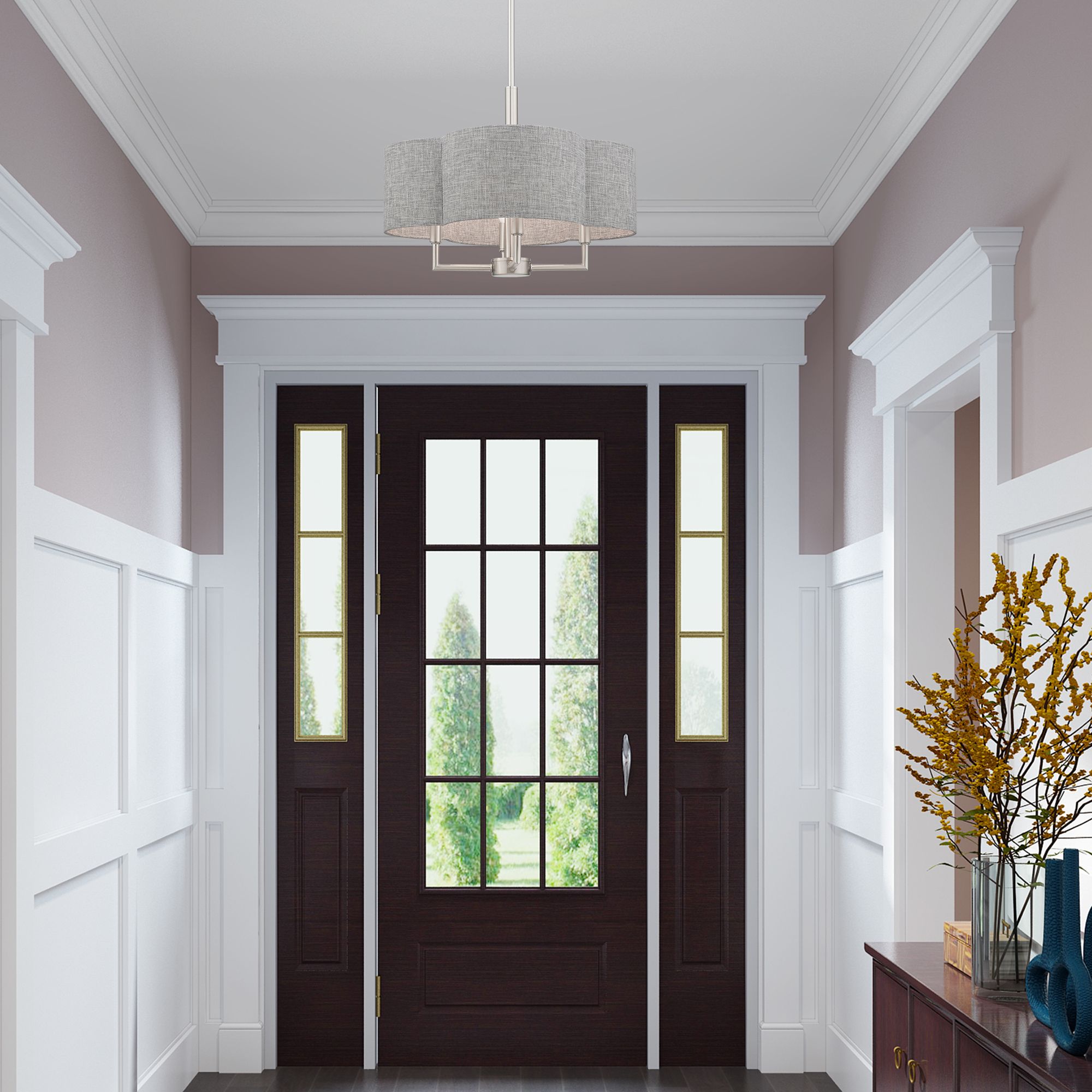 Kalmar 4 Light Brushed Nickel Pendant Chandelier