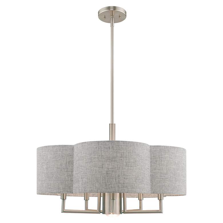 Image 3 Kalmar 6 Light Brushed Nickel Pendant Chandelier more views