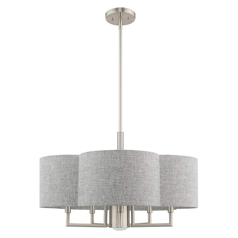 Image 4 Kalmar 6 Light Brushed Nickel Pendant Chandelier more views
