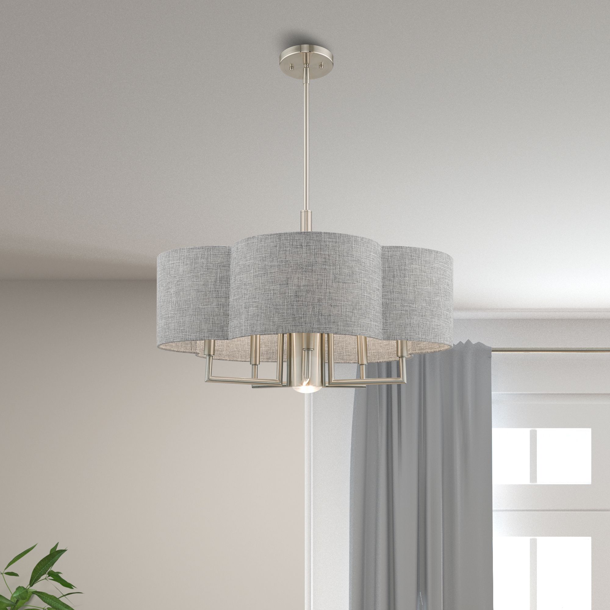 Kalmar 6 Light Brushed Nickel Pendant Chandelier