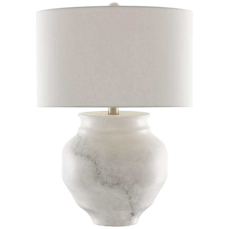 Image 2 Kalossi Painted White and Gray Marble Terracotta Table Lamp