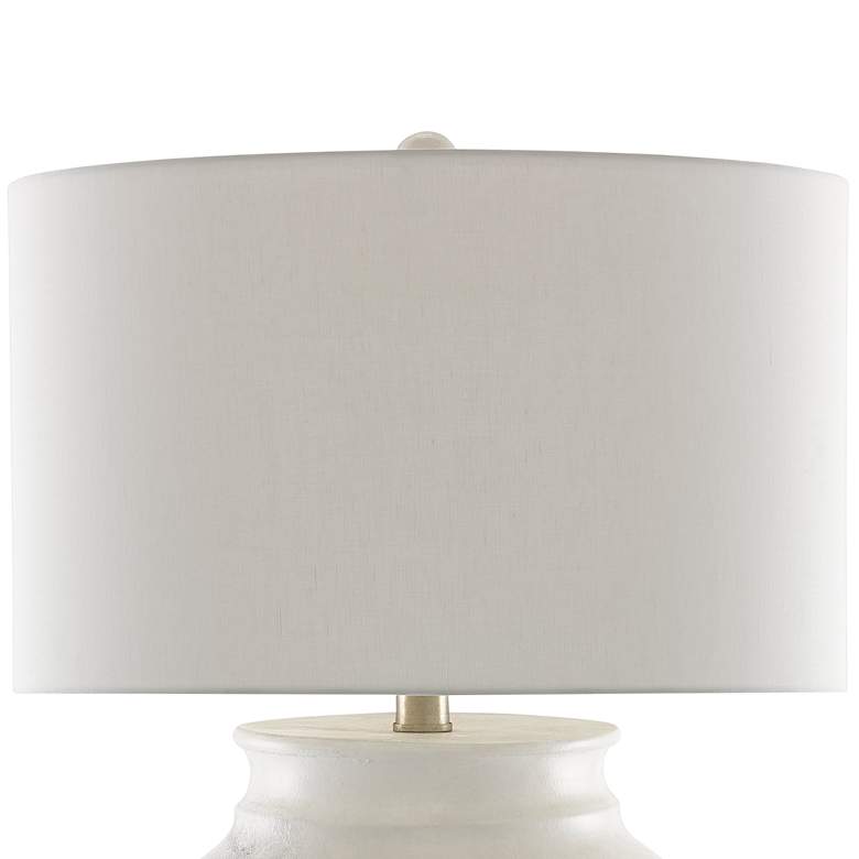 Image 3 Kalossi Painted White and Gray Marble Terracotta Table Lamp more views