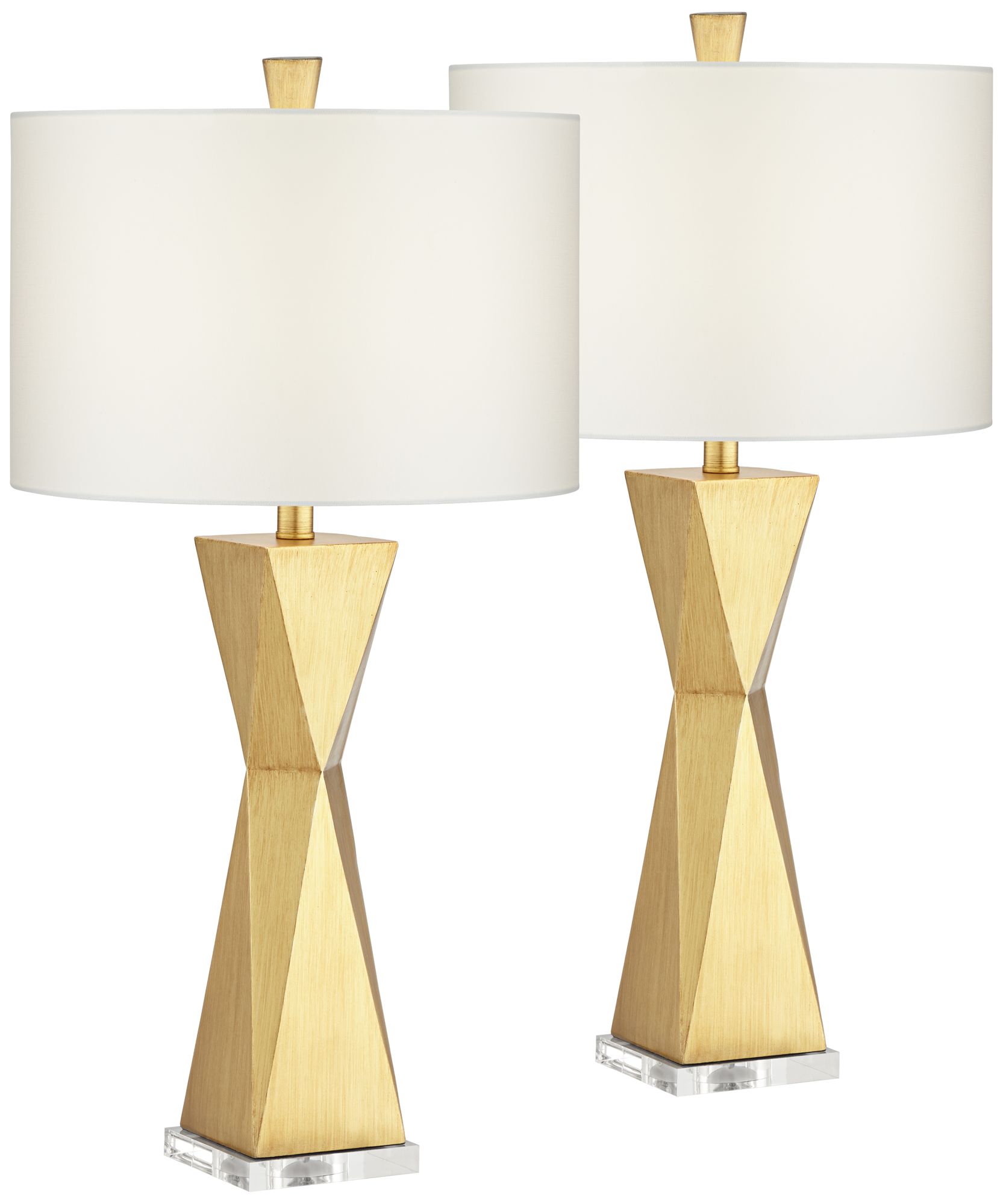 set of 2 gold lamps