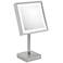 Kaly Brushed Nickel LED Lighted Plug-In Stand Makeup Mirror