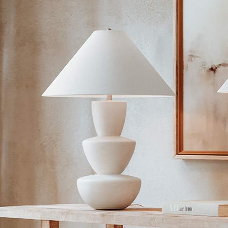 Image 1 Kamas Ivory Ceramic 3-Stack Bowl Table Lamp