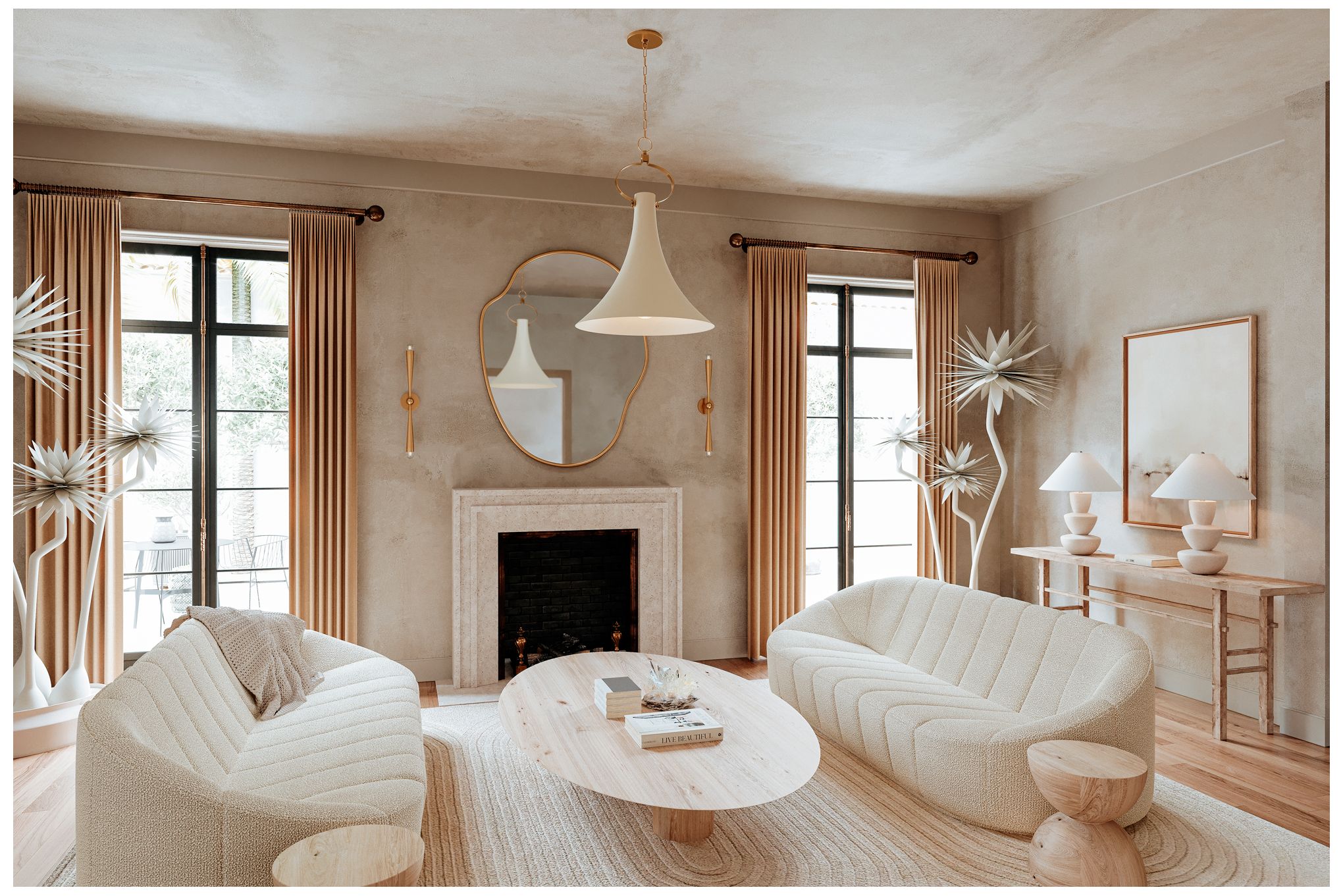 Kamas Ivory  Ceramic 3-Stack Bowl Table Lamp