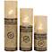 Kamas Jewel Tone Glass 3-Piece Pillar Candle Holder Set