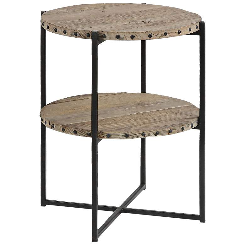 Image 1 Kamau 19 3/4 inch Wide Rustic Reclaimed Wood Accent Table