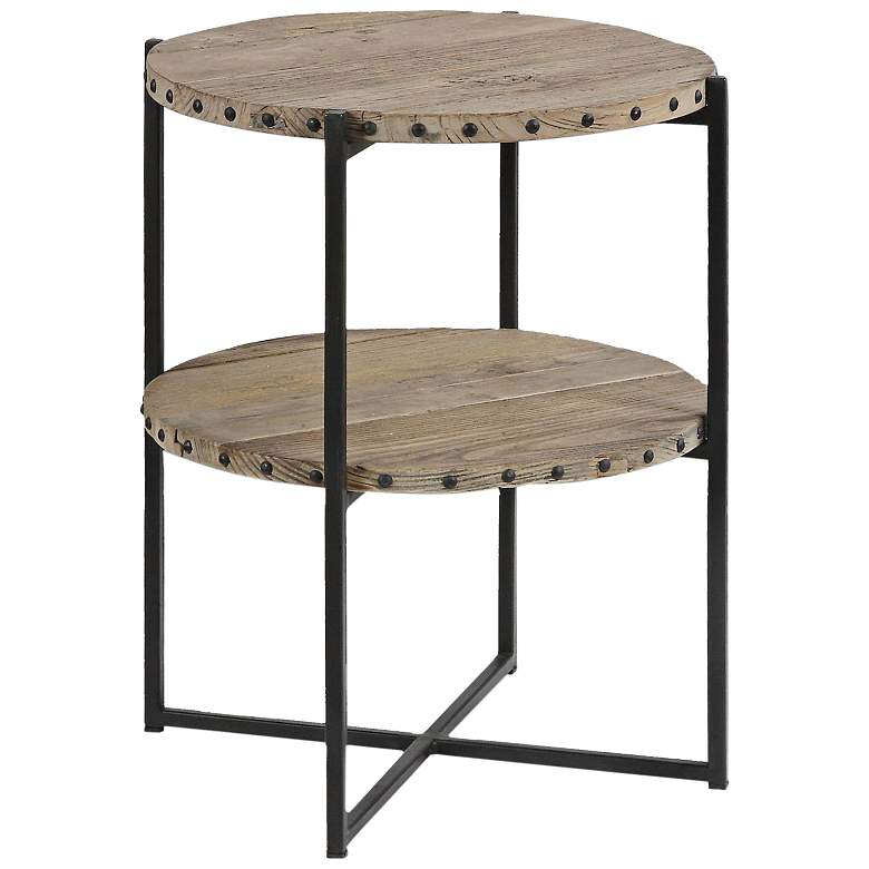 Image 1 Kamau 19 3/4" Wide Rustic Reclaimed Wood Accent Table