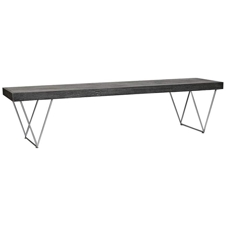 Image 1 Kameron 72" Wide Gray Wood Modern Bench