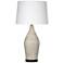 Kamet Glazed Oatmeal and Gray Stripped Ceramic Table Lamp