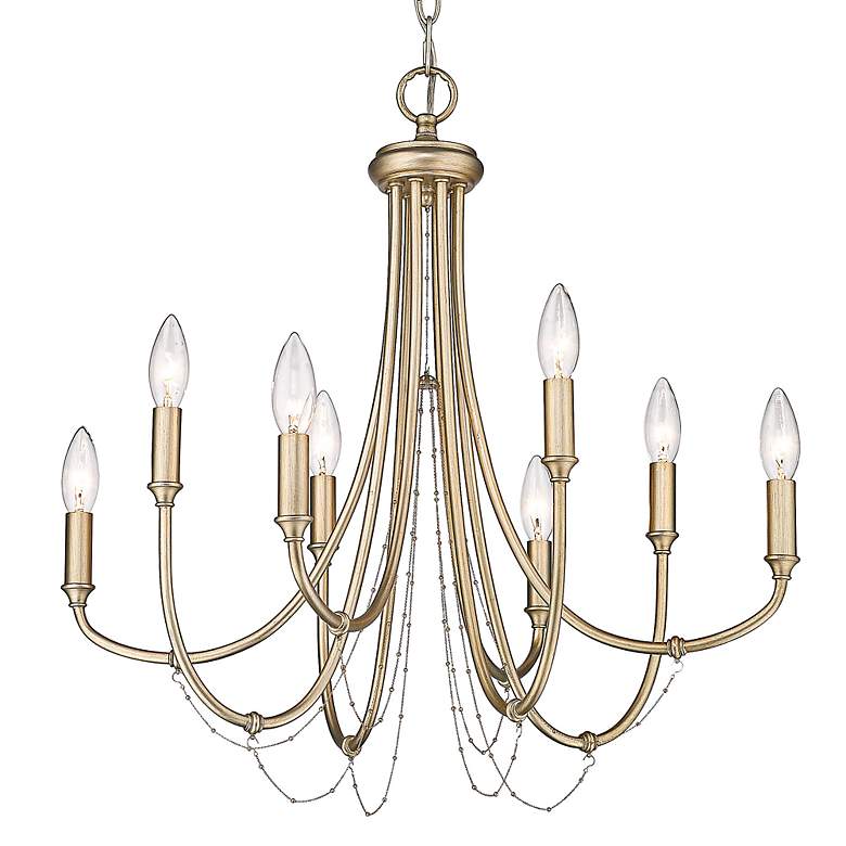 Image 6 Kamila 24" Wide White Gold 8-Light Chandelier more views