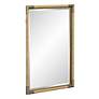 Kampar Antiqued Gold and Rattan 22" x 32" Vanity Wall Mirror