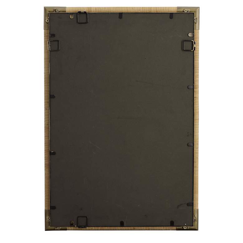 Image 6 Kampar Antiqued Gold and Rattan 22" x 32" Vanity Wall Mirror more views