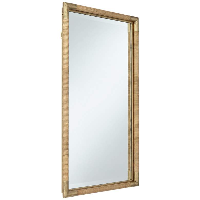 Image 6 Kampar Antiqued Gold and Rattan 23" x 36" Vanity Mirror more views