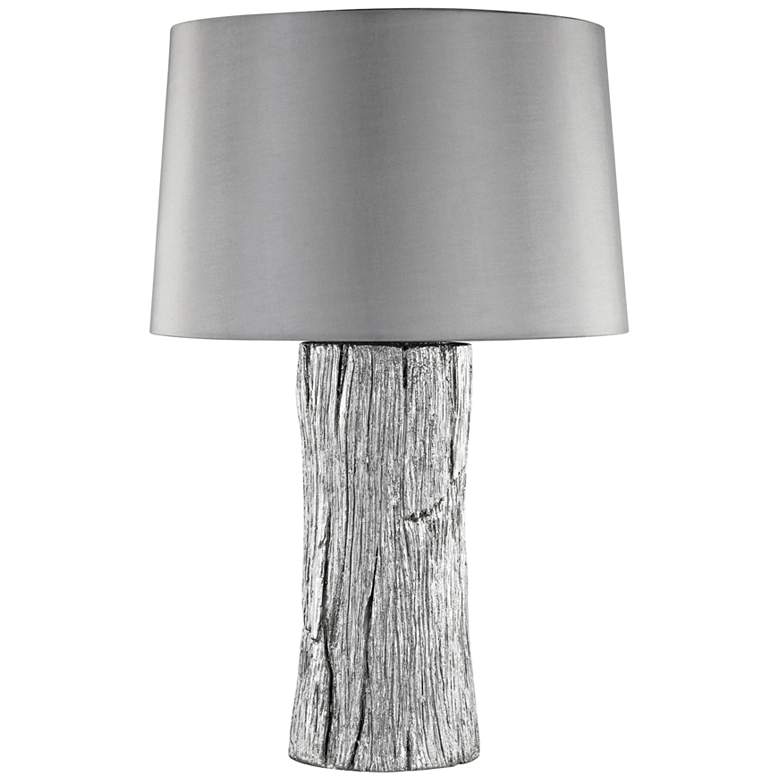 Image 1 Kanamota Silver Outdoor Rated Faux Bois Table Lamp