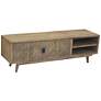 2_Kanan 56" Wide Brown Wood 2-Door 2-Shelf TV Stand