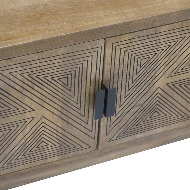 Image 3 Kanan 56" Wide Brown Wood 2-Door 2-Shelf TV Stand more views