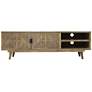 7_Kanan 56" Wide Brown Wood 2-Door 2-Shelf TV Stand more views