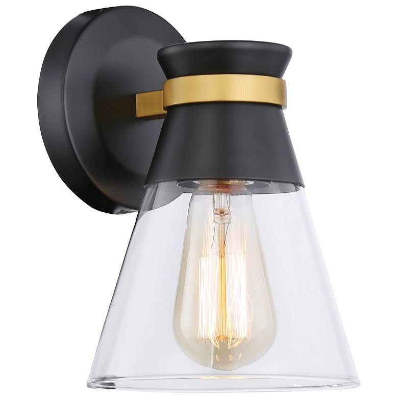 Image 1 Kanata 1-Light Sconce Black & Brushed Brass