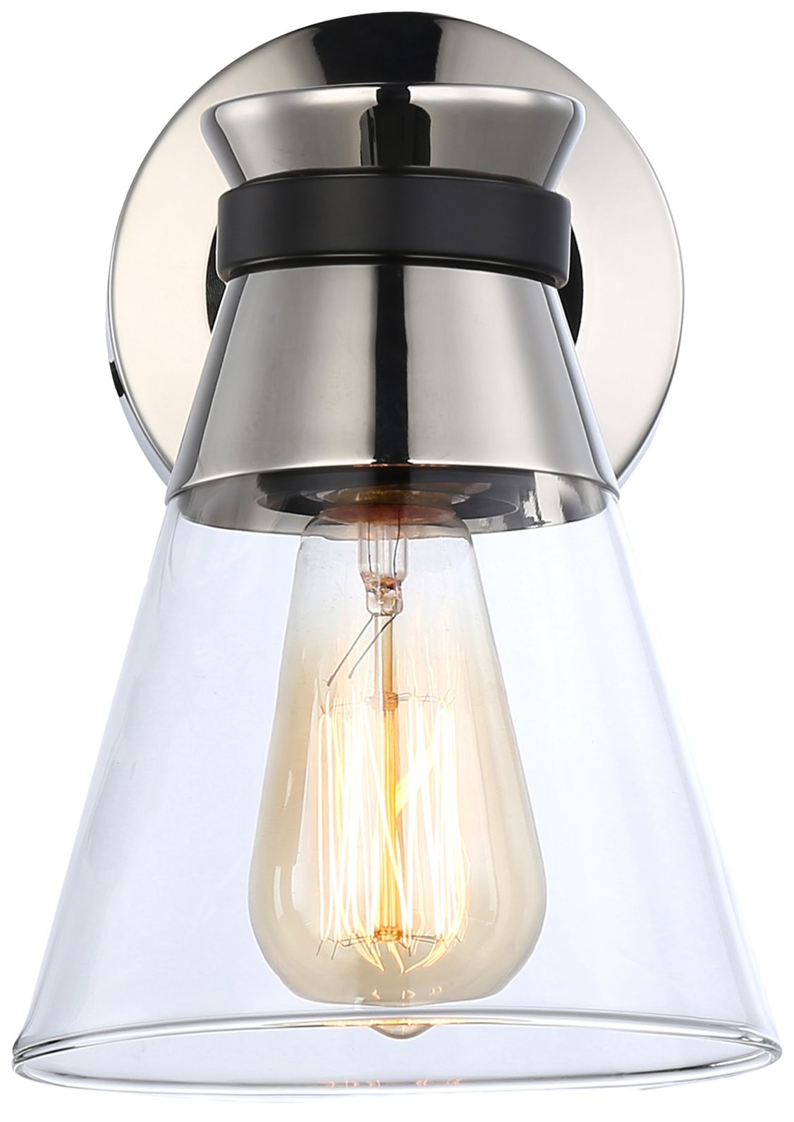 Image 2 Kanata 1-Light Sconce Black & Brushed Nickel more views