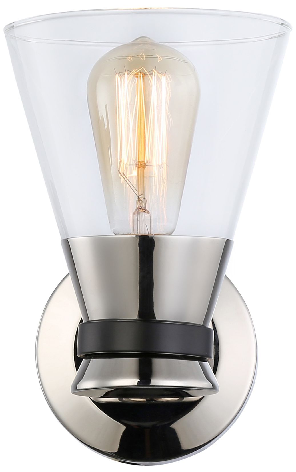 Image 3 Kanata 1-Light Sconce Black & Brushed Nickel more views